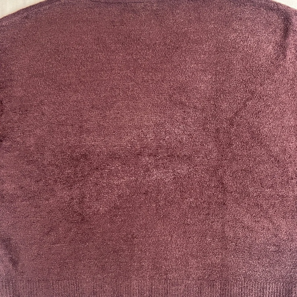 Barefoot Dreams Sweater Women's 1X Petite Cozy Chic V-Neck Plum Soft Loungewear‎